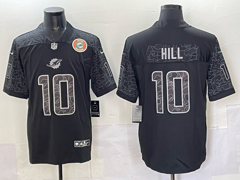 Men 2025 Miami Dolphins10 Hill black Nike NFL Jersey